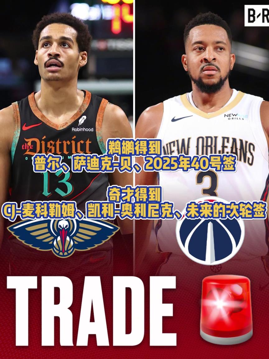 普尔重回西部！鹈鹕用CJ、奥利尼克等从奇才换来普尔、萨迪克贝